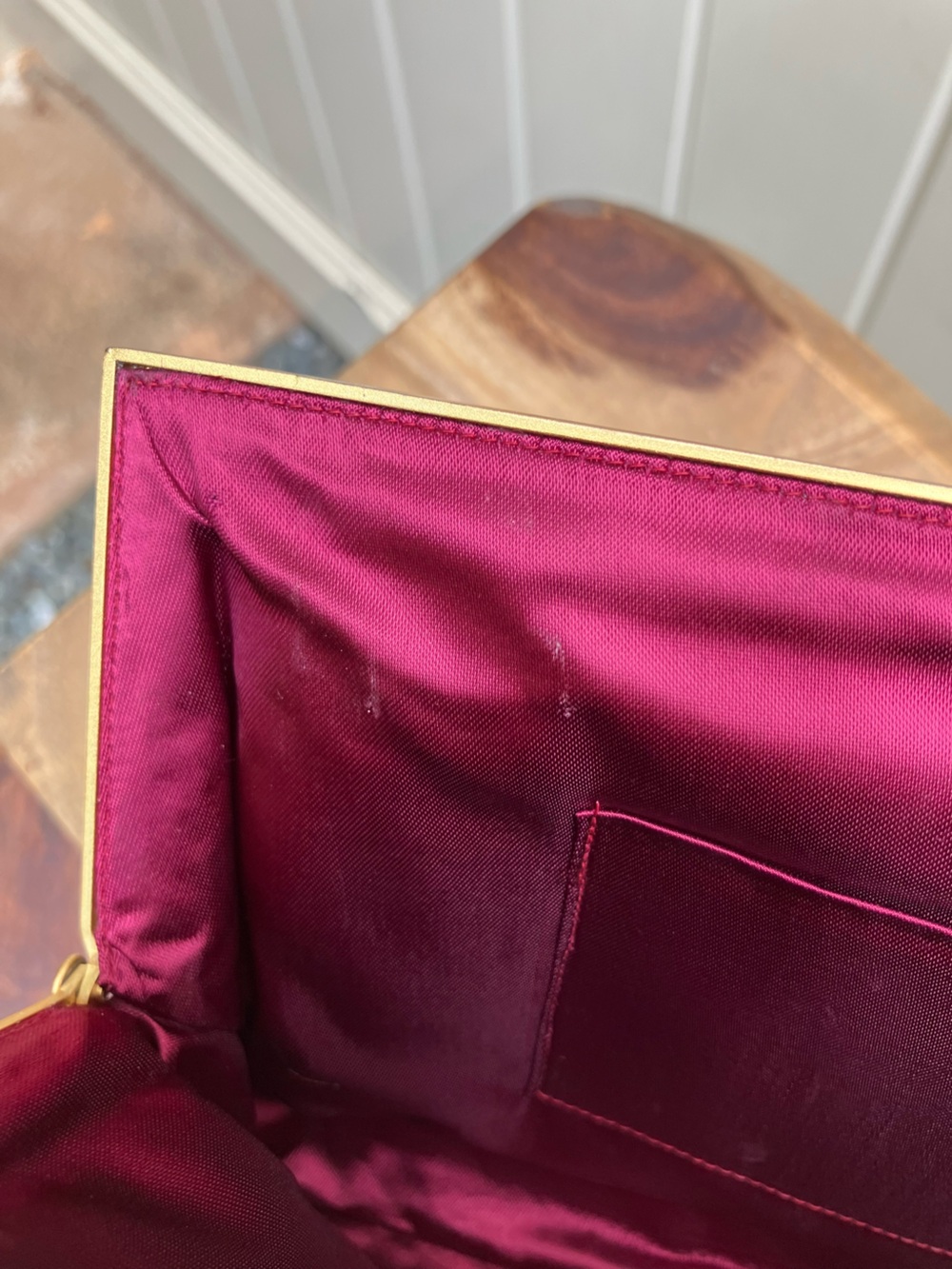 Beaded purple evening bag handbag formal gold chain clasp close vintage look - Picture 10 of 14